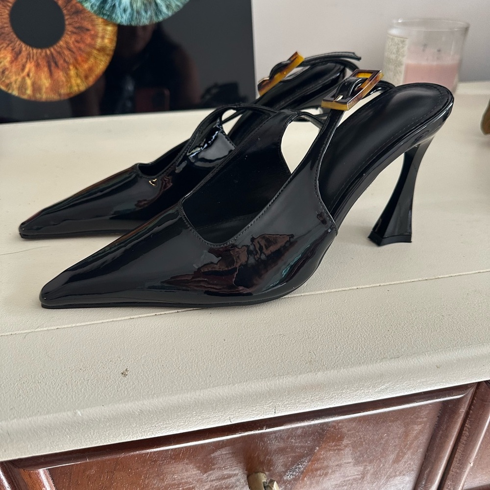 Elegant Black Slingback Heels